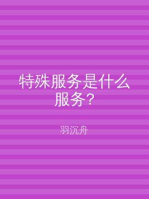 特殊服务是什么服务?
