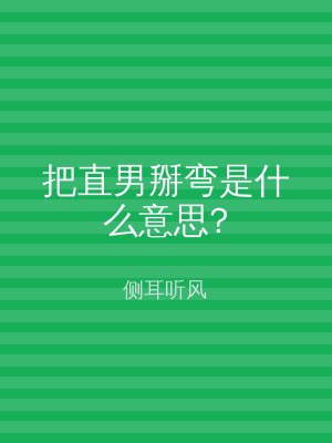 把直男掰弯是什么意思?